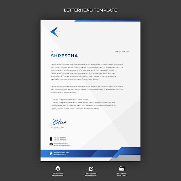 Simplistic Letterhead Premium PSD