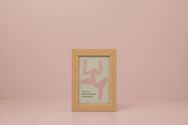 PSD simplistic wooden frame for breast cancer day awareness