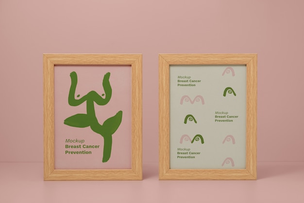 Simplistic wooden frame for breast cancer day awareness