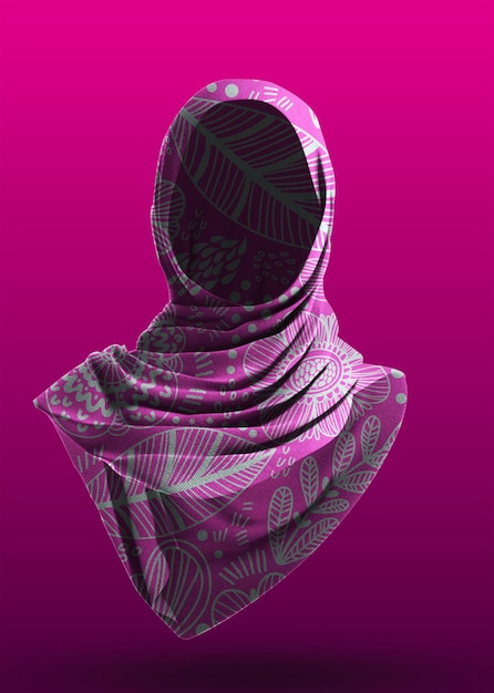 PSD simply feminist hijab mockup for daily used