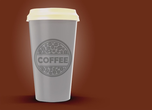 PSD simply minimalist coffee or tea paper cup mockup