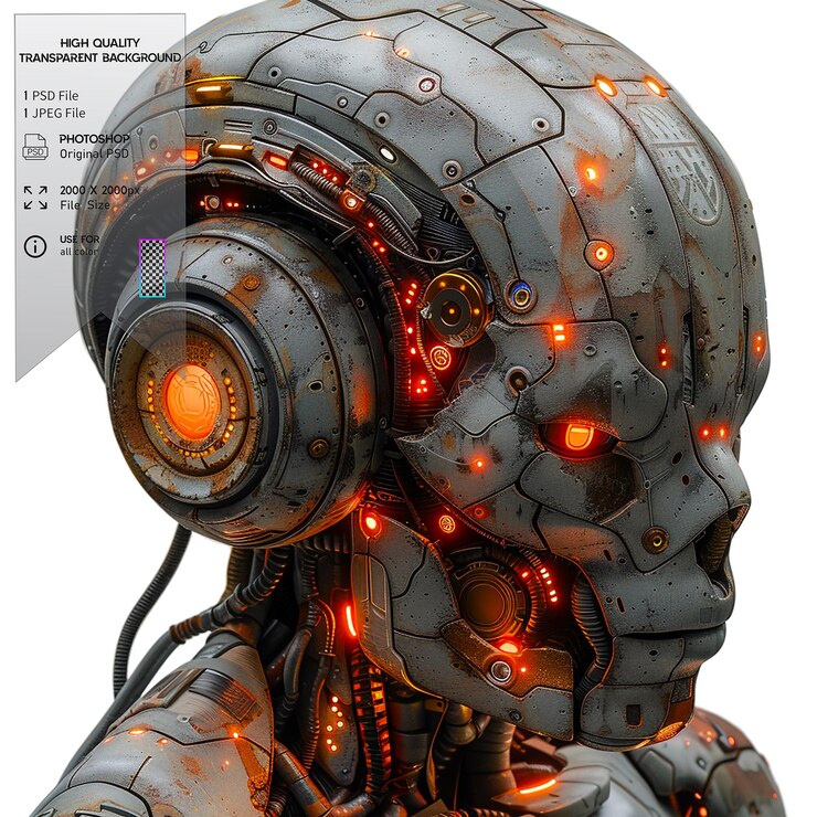 PSD the simulation of human intelligence processes by machines on transparent background