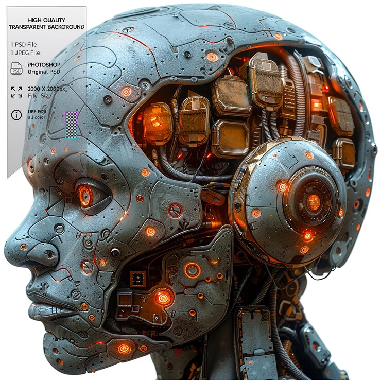PSD the simulation of human intelligence processes by machines on transparent background