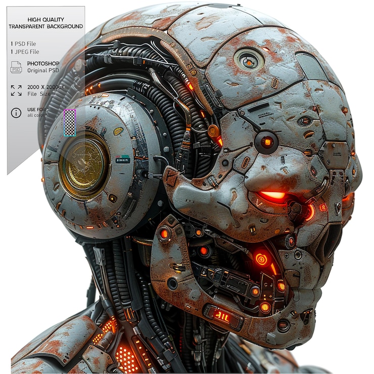 PSD the simulation of human intelligence processes by machines on transparent background