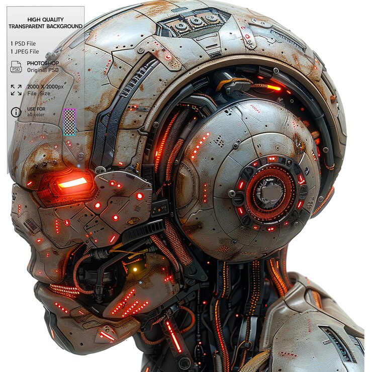 PSD the simulation of human intelligence processes by machines on transparent background