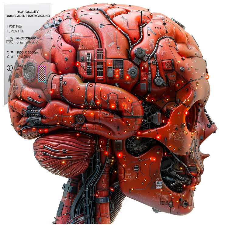 PSD the simulation of human intelligence processes by machines on transparent background