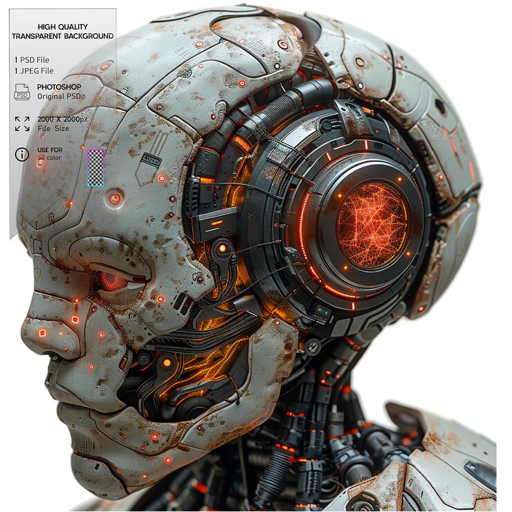 PSD the simulation of human intelligence processes by machines on transparent background