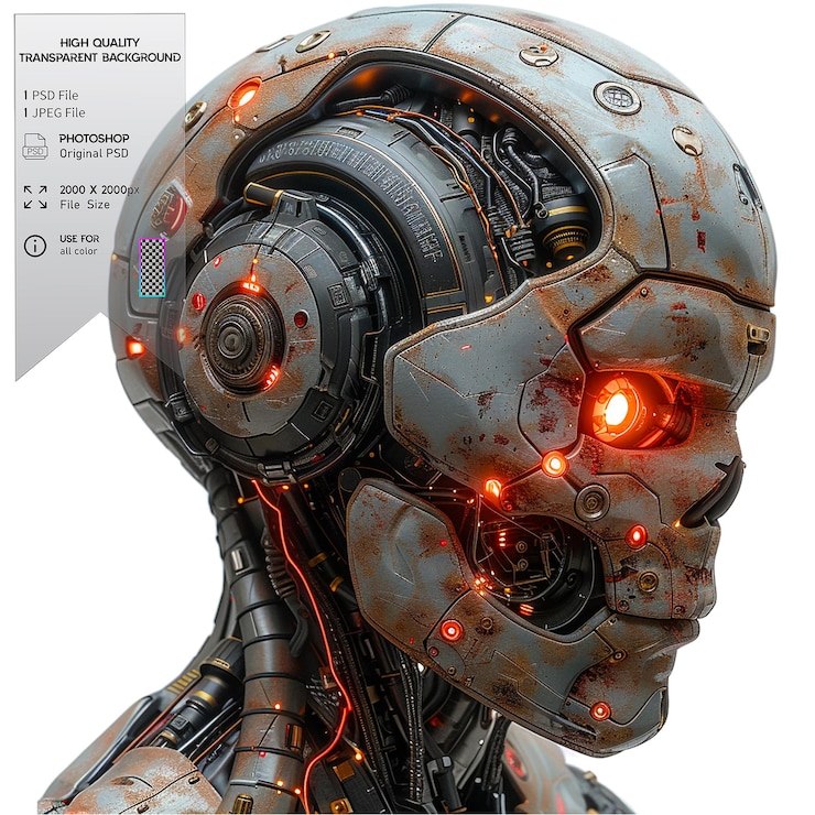 PSD the simulation of human intelligence processes by machines on transparent background