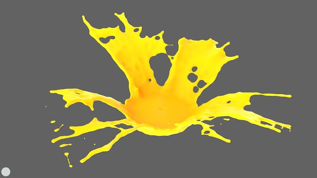sinaasappelsap splash 3d render illustratie vloeistoffen drinken