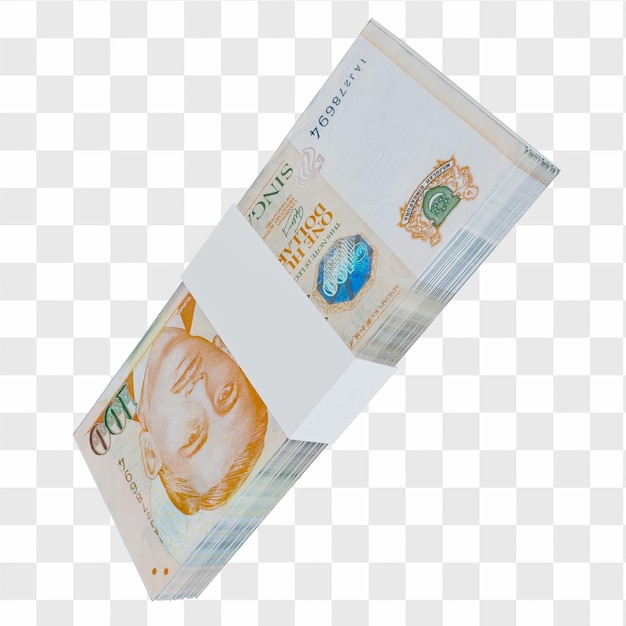 PSD singapore currency dollar 100: stack of singapore dollar sgd banknote