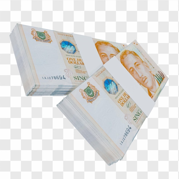 PSD singapore currency dollar 100: stack of singapore dollar sgd banknote