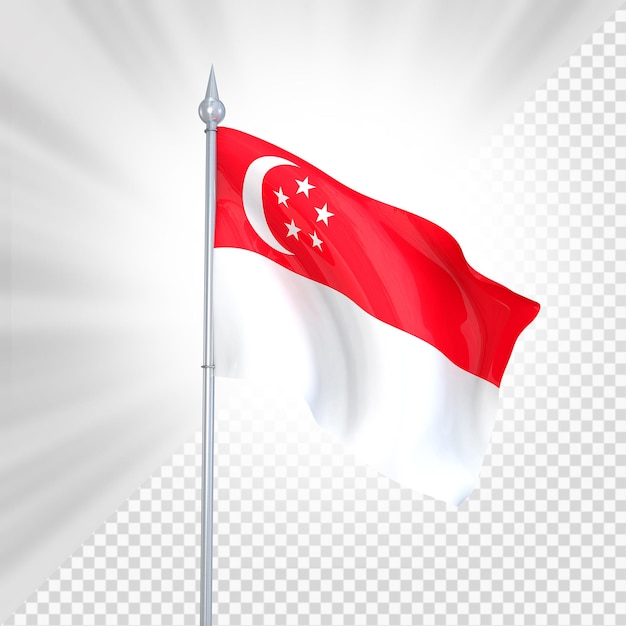 PSD bandiera di singapore 3d render