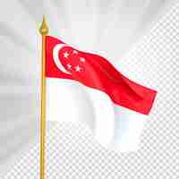 PSD singapore flag 3d render