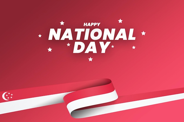 Singapore flag design national independence day banner editable text and background