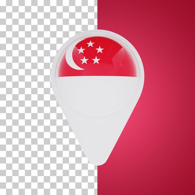 Singapore vlag pin kaart locatie 3d illustratie