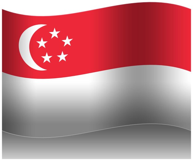 PSD singapore wave flag 3d