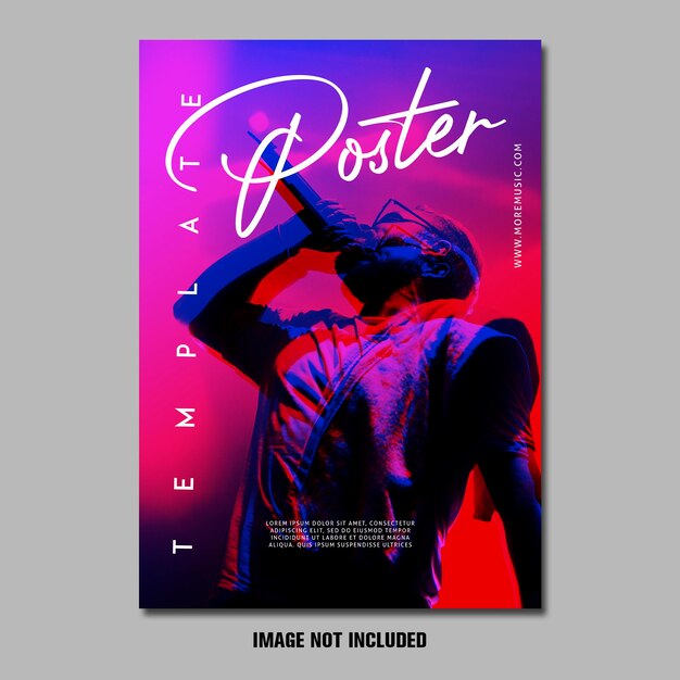 PSD singer_poster_template_glitch_effect