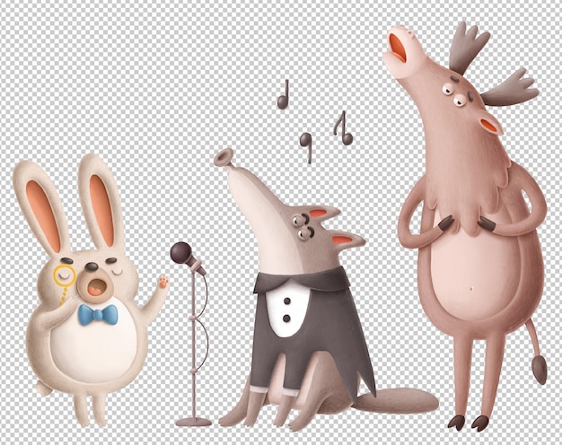 Singing forest animals