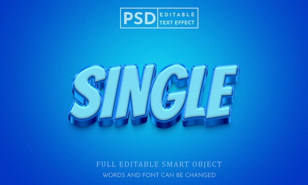 Single 3d text style effect psd with premium background