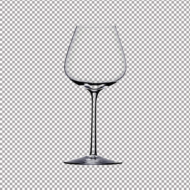 single empty wine glass isolated on the white background