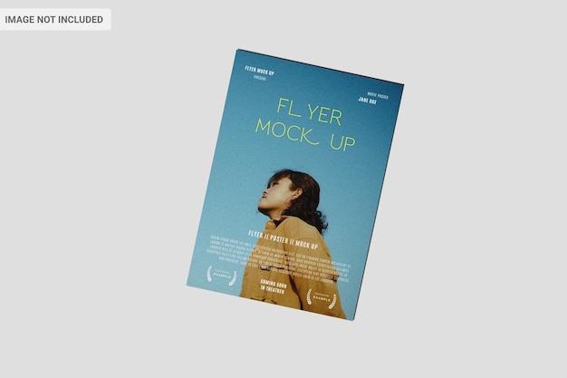 Mockup di poster con volantino galleggiante singolo