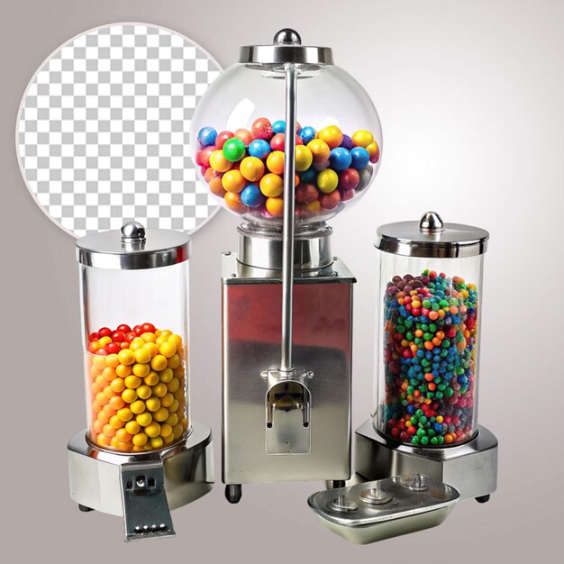 PSD a single gumball machine isolated on transparent background