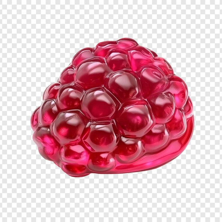 PSD single juicy red raspberry closeup view delicious fruit nature food