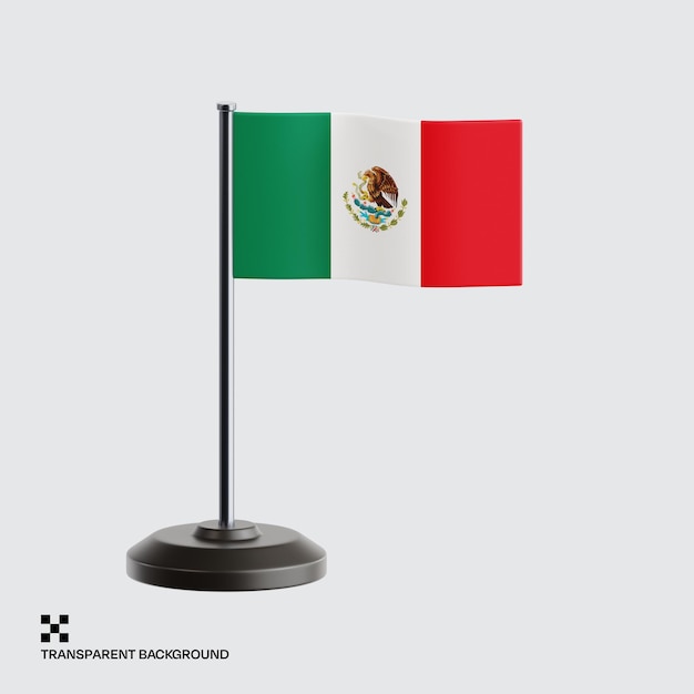 黒いスタンドの単一のメキシコの旗