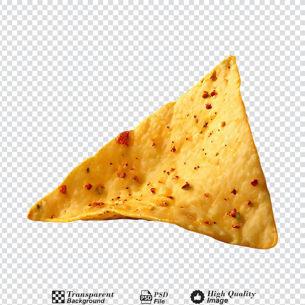 Single nacho chip isolated on transparent background