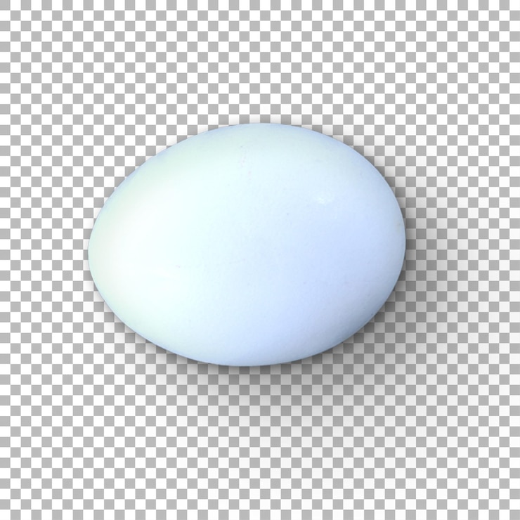 PSD a single pale blue egg resting on a white surface showcasing its smooth texture and natural shape