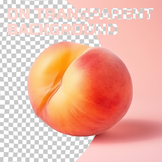 PSD a single peach on a transparent with a yellow center