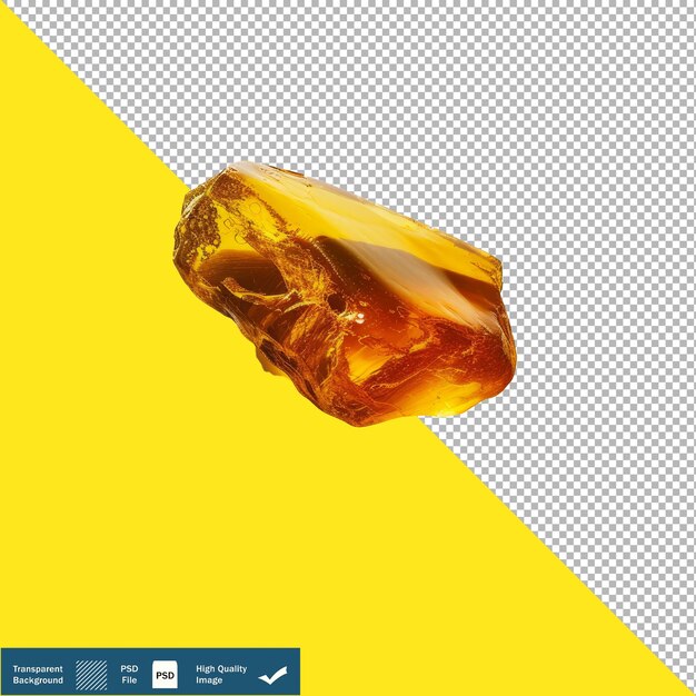 Single piece of amber minimal arranged shot from above transparante achtergrond png psd