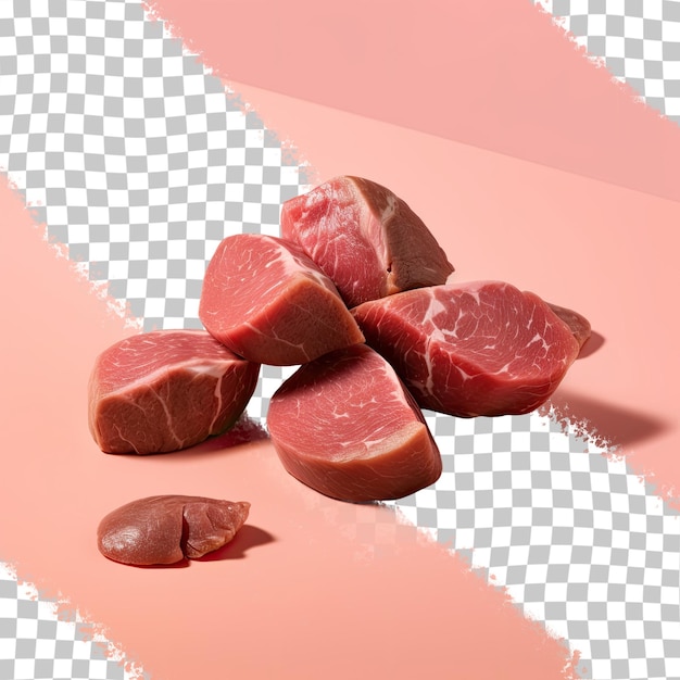 PSD a single raw pig liver transparent background