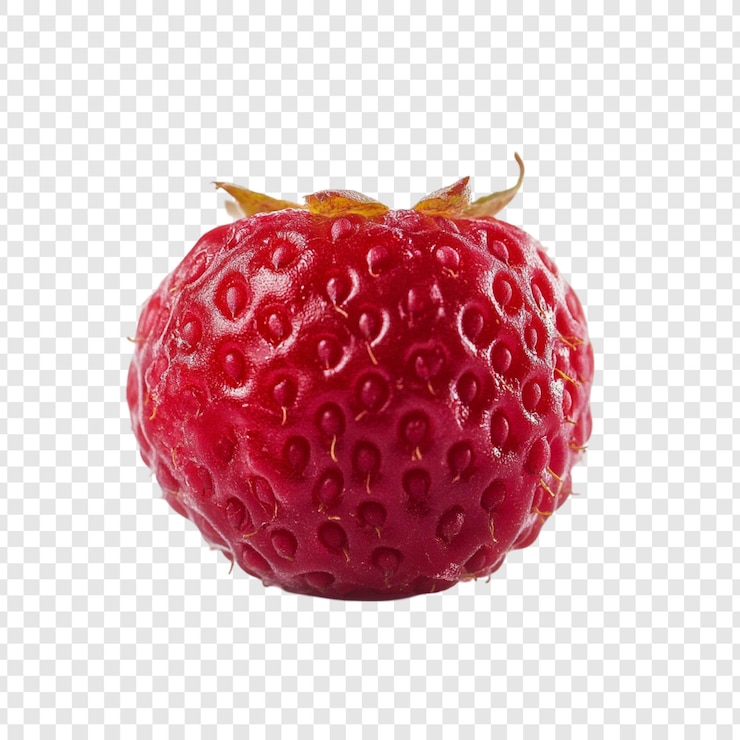 PSD single red raspberry fruit closeup isolated delicious sweet berry ripe nature food
