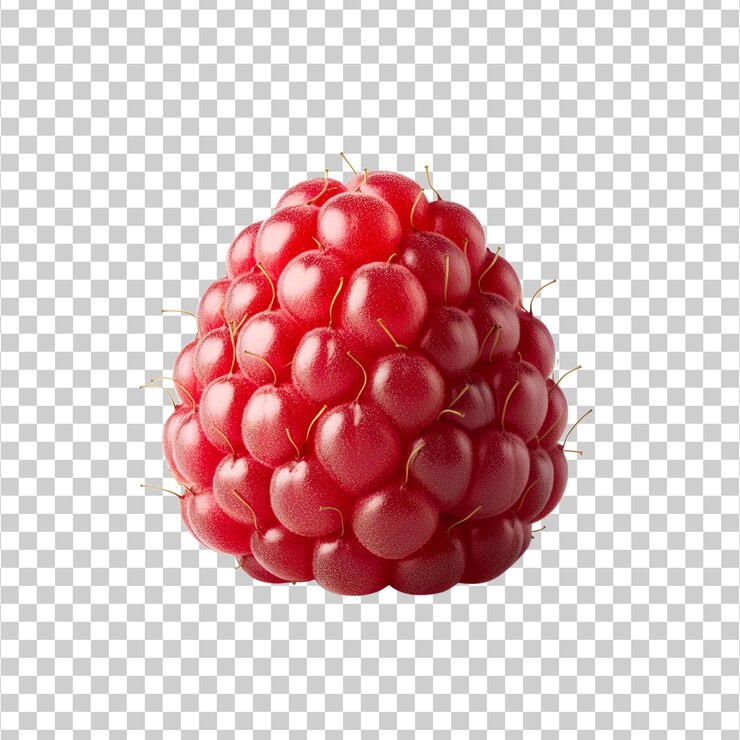 PSD single ripe raspberry isolated on transparent background