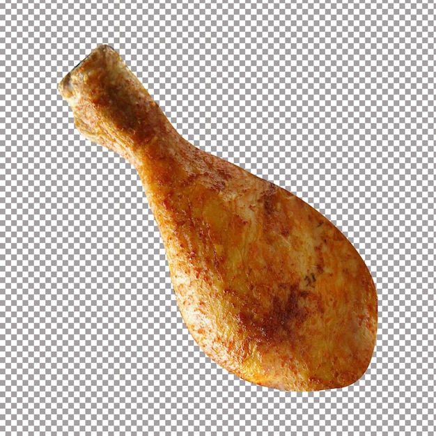 PSD single roasted chicken leg isolated on white