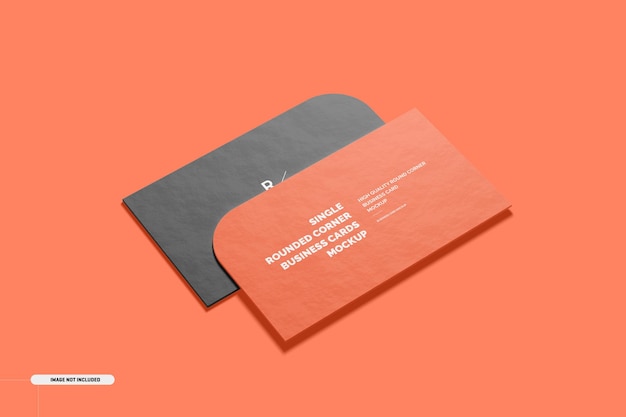 Single rounded corner business card mockup