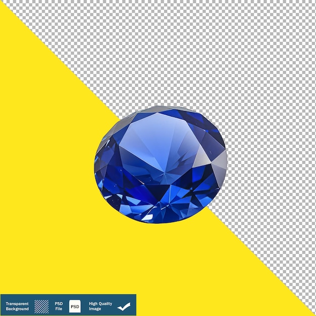PSD 単一のサファイア・フェイステッド・ストーン シンプルな白い背景 透明な背景 png psd