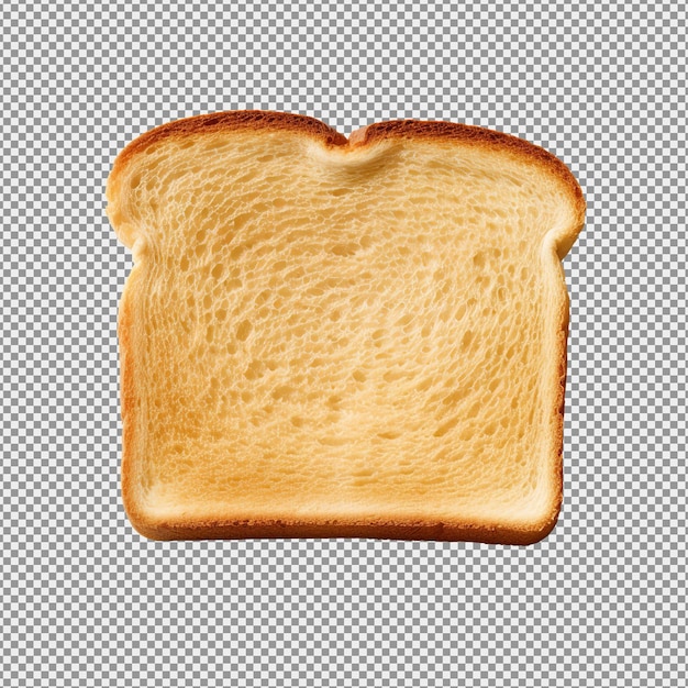 PSD single slice of lightly toasted white bread isolated on a white background