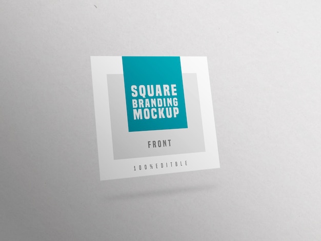 Single square business card  mockup