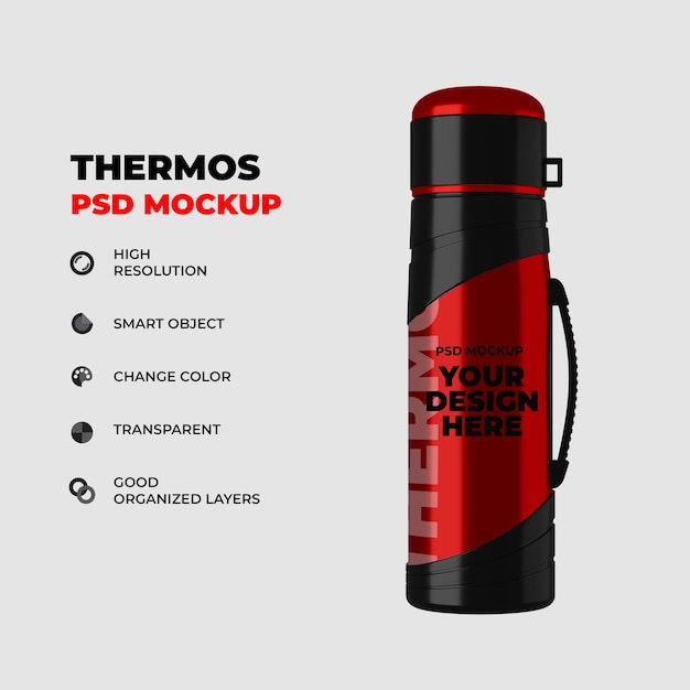 PSD single stainless mockup thermos