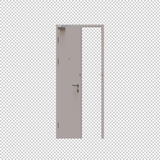 PSD single swing wood door 3d render ilustracja element 08