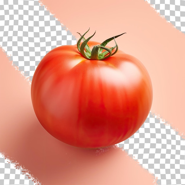 A single tomato on a transparent background with a clipping path