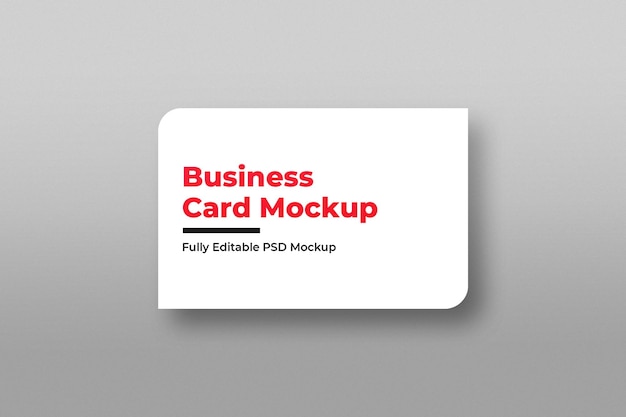 Single two rounded corner business card mockup