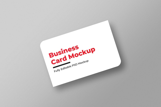 Single two rounded corner business card mockup