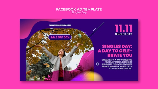 Singles dag 11.11 verkoop social media promo sjabloon