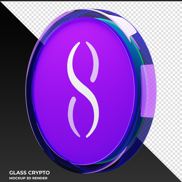 PSD singularitynet agix glass crypto coin 3d illustration
