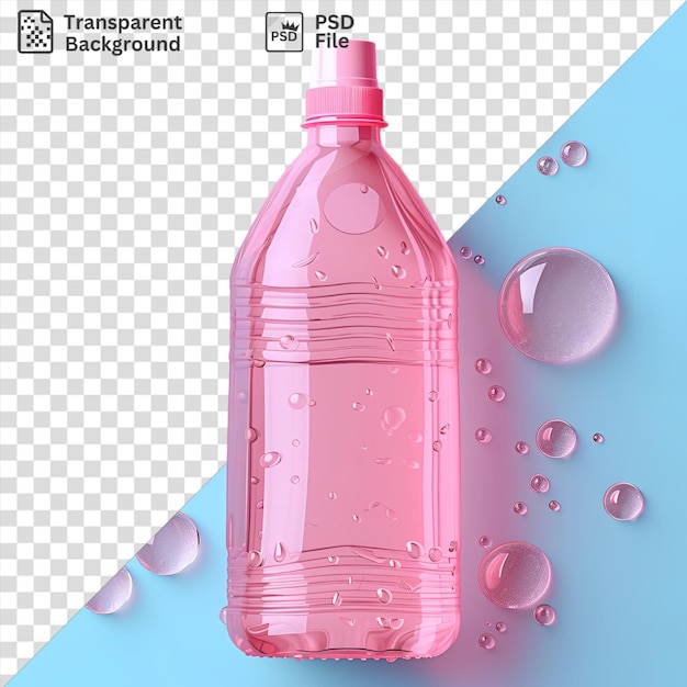 PSD sink cleaner in a plastic bottle on a blue background