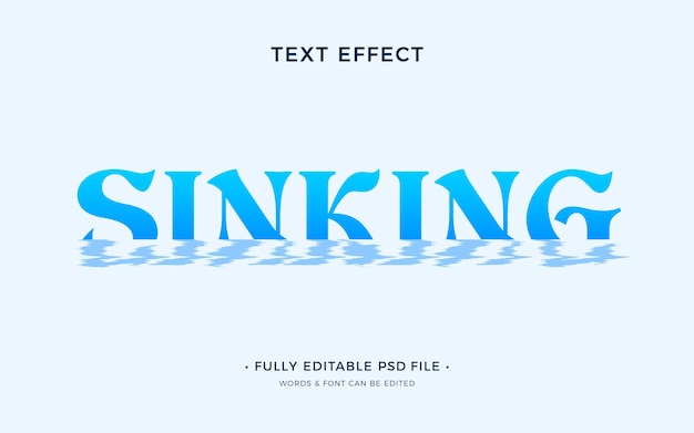 PSD sinking  text effect