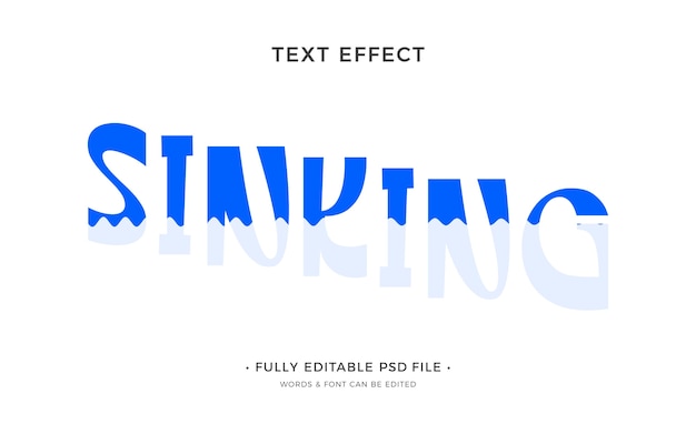 PSD sinking  text effect